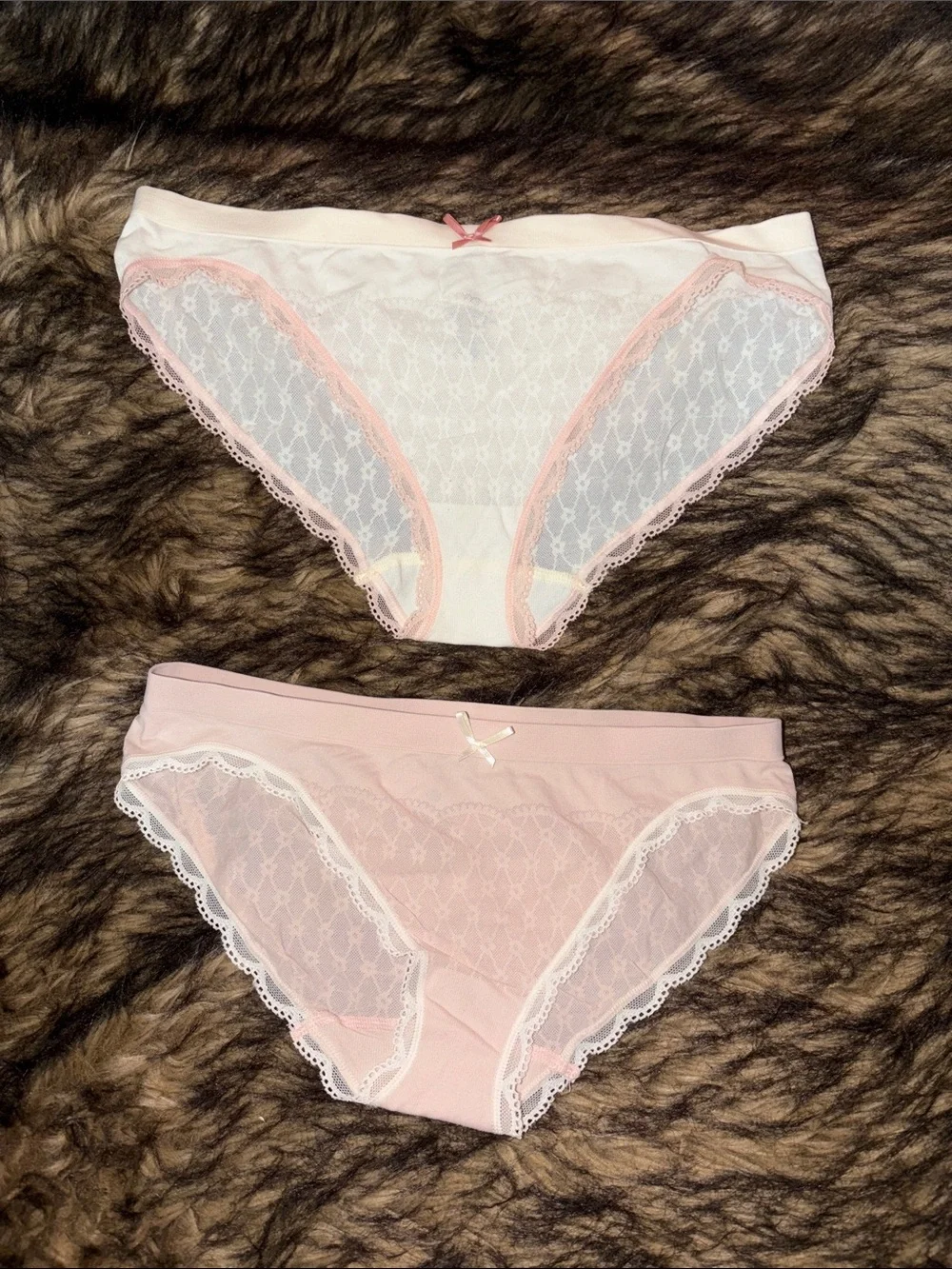 Lebody Gold Label- Y2K Bikini Panty Trio - Soft Pink, White & Light Gray L